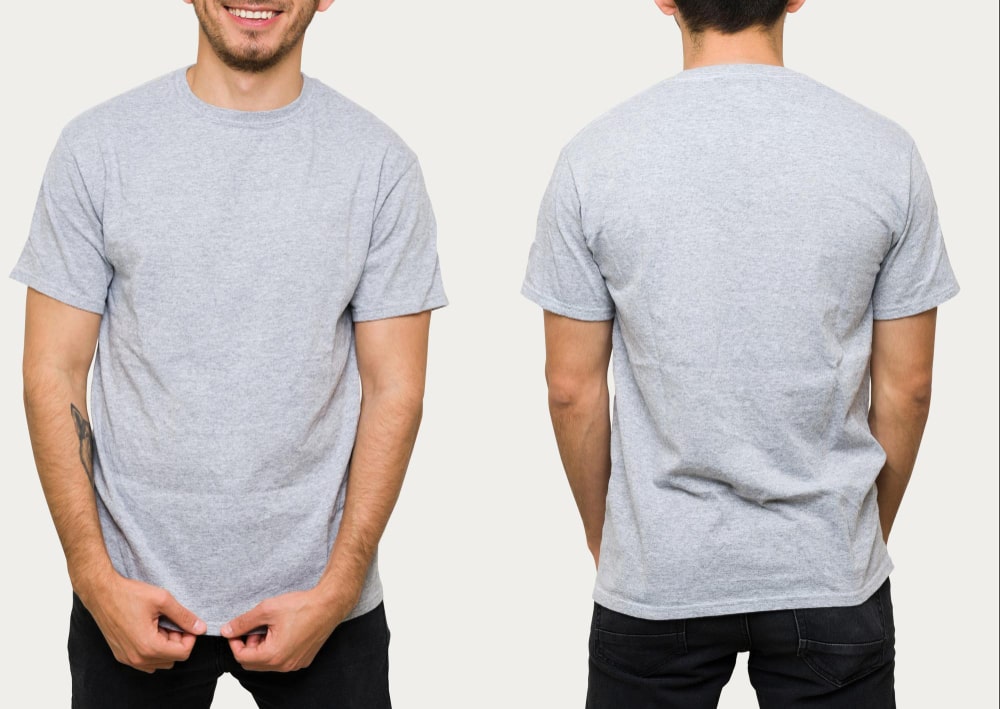 playera gris en el outfit masculino