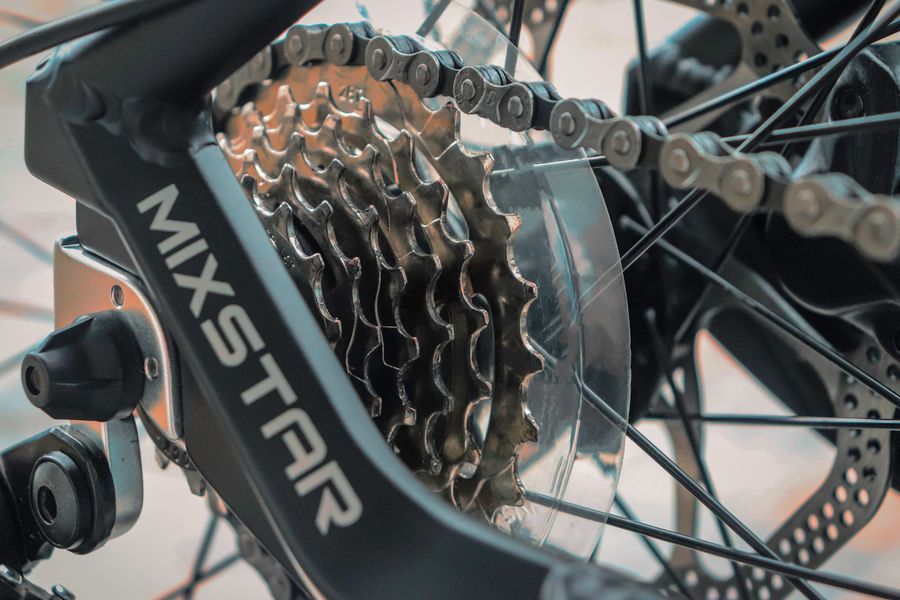 Cadena y engranajes de bicicleta plegable